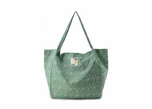 SFSG Floral Printed Logo Tote Bag Green SFG4BSB028 Back View