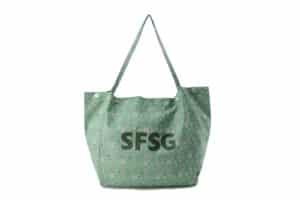 SFSG Floral Printed Logo Tote Bag Green SFG4BSB028 front view