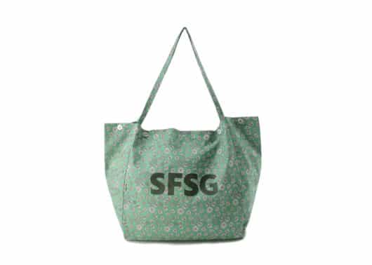 SFSG Floral Printed Logo Tote Bag Green SFG4BSB028 front view