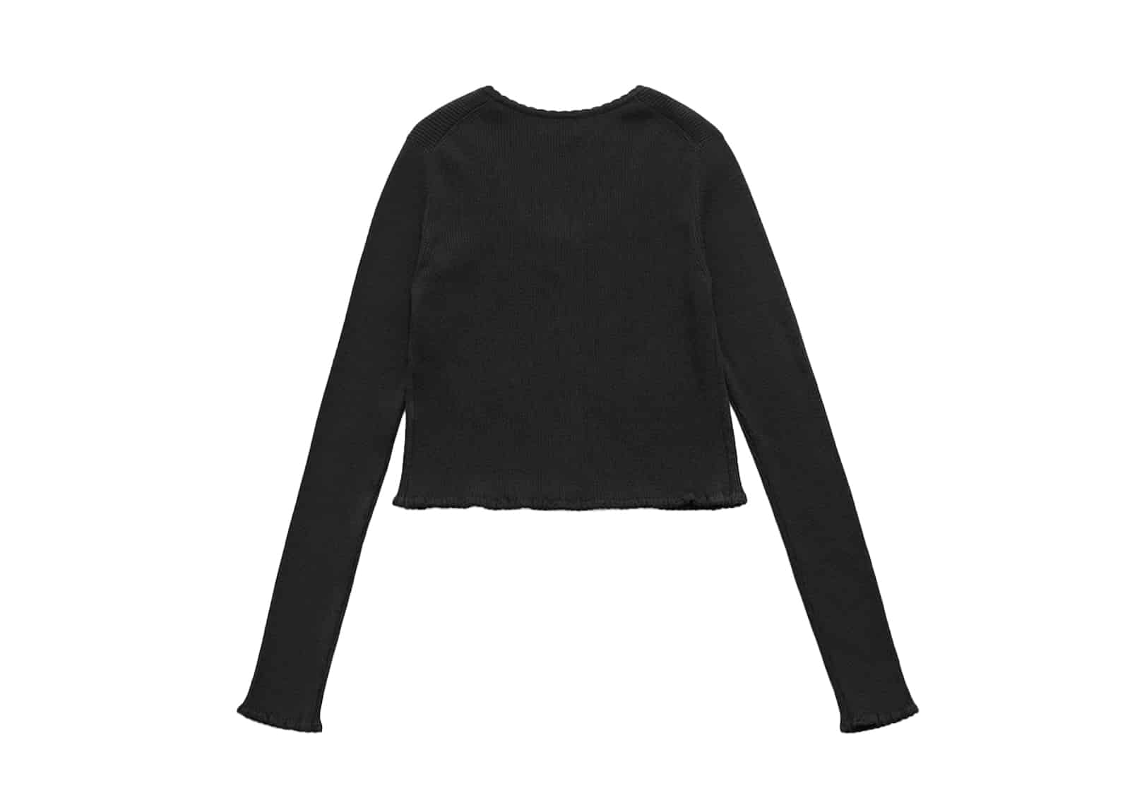 Buy The Barnnet Scallop Cropped Knit Cardigan Black Online Buy The Barnnet Scallop Cropped Knit Cardigan Black Online