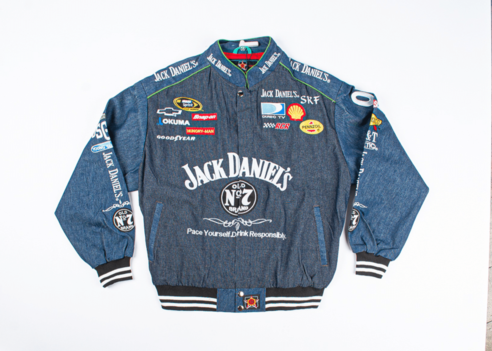 Buy KICKSTW Hand-Picked Jack Daniel's Vintage Racing Jacket Denim Blue ...