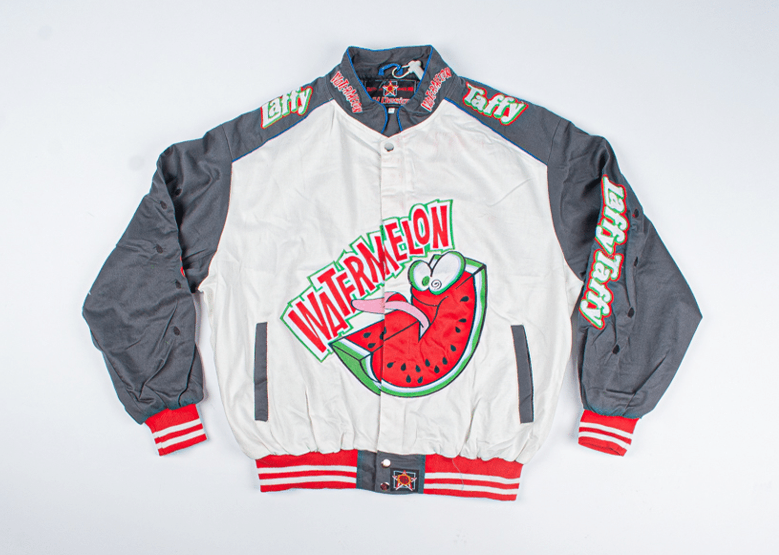 Buy KICKSTW Hand-Picked Watermelon Vintage Racing Jacket White Grey ...