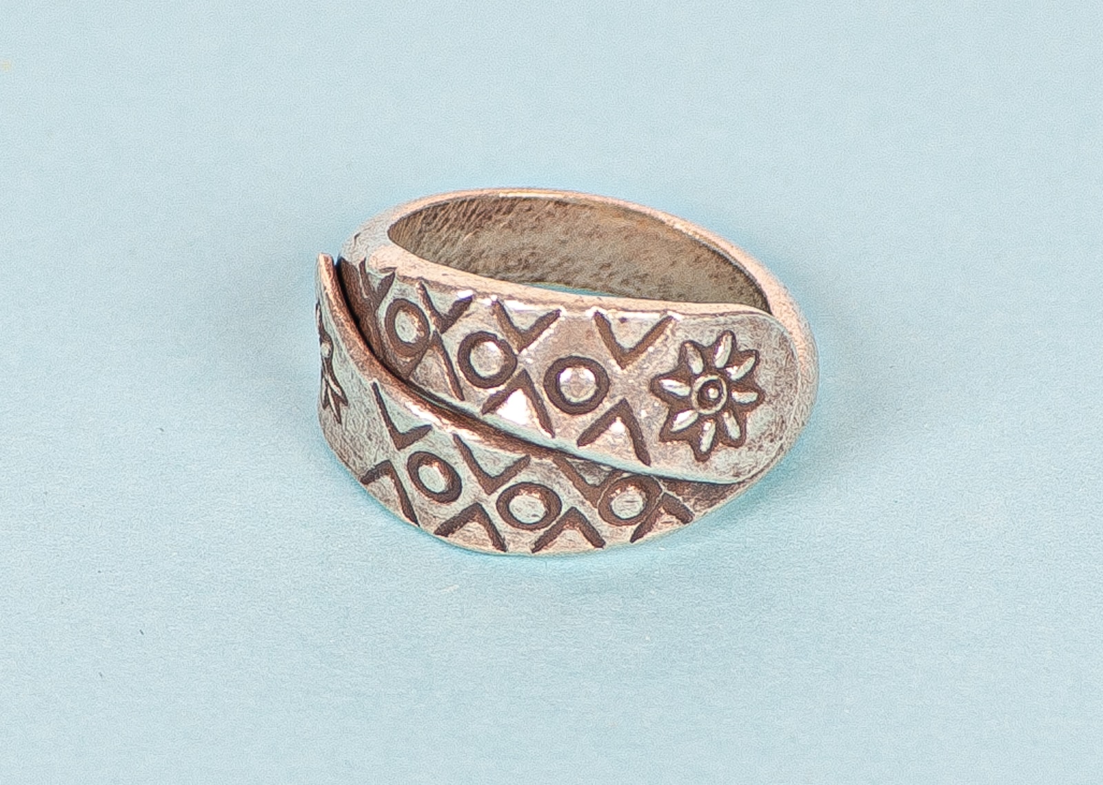Buy 999 Silver Handmade Distressed Engraved Patterns Ring Online in ...