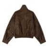 Low Classic Pigment Washed Leather Short Jacket Brown - Image 2