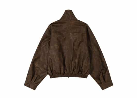 Low Classic Pigment Washed Leather Short Jacket Brown - Image 2