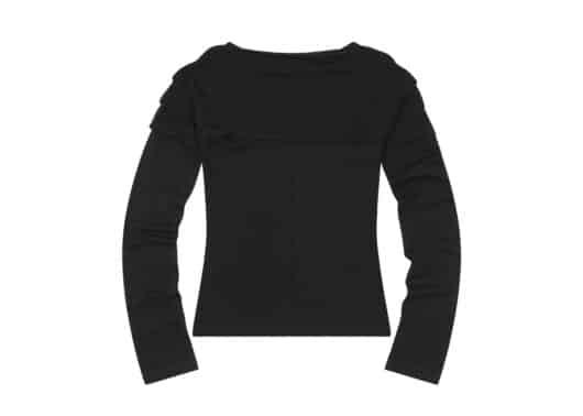 Low Classic Shirring Boatneck Long Sleeve Tee Black