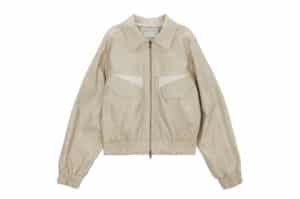 Matin Kim Pocket Point Washed Leather Jumper Ivory JP034