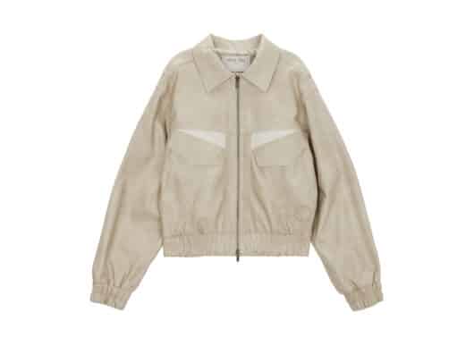 Matin Kim Pocket Point Washed Leather Jumper Ivory JP034
