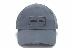 Matin Kim Square Logo Cutout Ball Cap Smoke Blue HT030