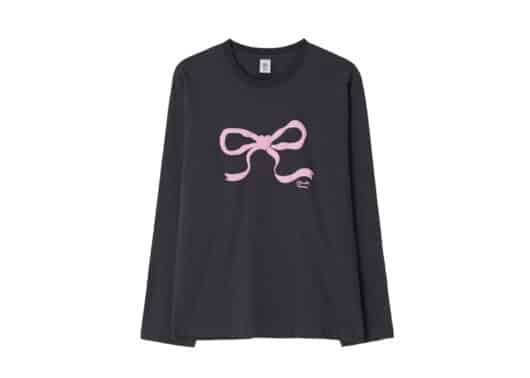 Ronron Embo Heart Ribbon Basic Fit Long Sleeve Charcoal