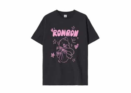 Ronron Embo Kitsch Cat Over Fit Tee Charcoal