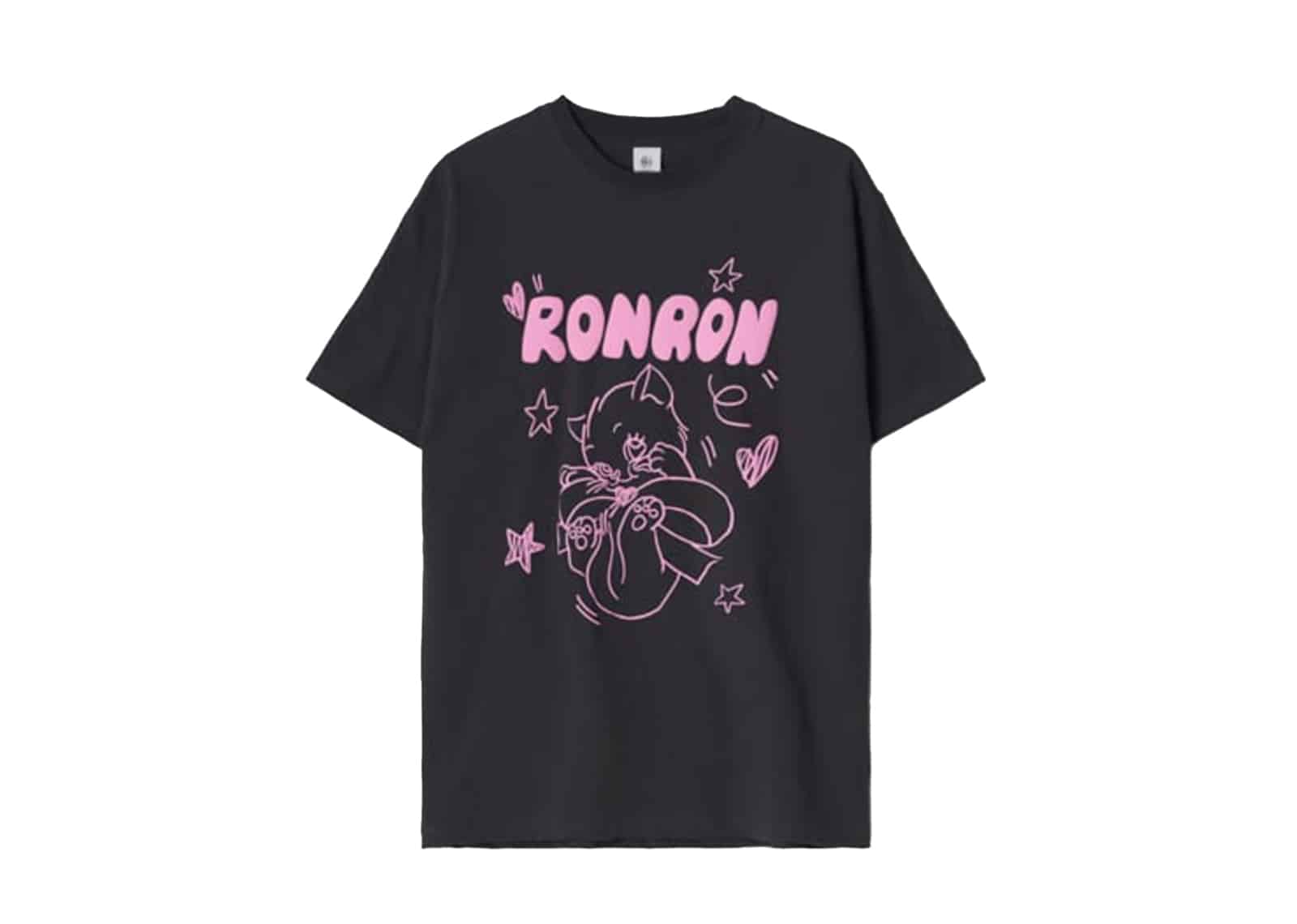 ◆RONRON◆ EMBO KITSCH CAT OVER FIT T SHIRT CHARCOAL Buy Ronron Embo Kitsch Cat Over Fit Tee Charcoal Online in