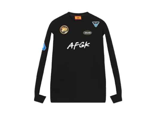 A Few Good Kids Badges Patchwork Waffle L/S Jersey Tee Black