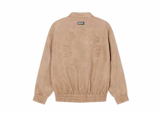 A Few Good Kids Embossed 3D Logo Suede Jacket Khaki