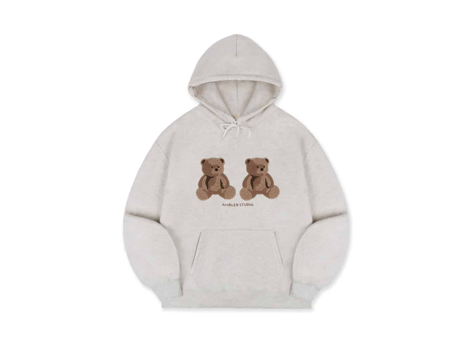 Tシャツ・カットソー +AMBLER+ Big twin bear unisex hooded sweatshirt black AHP110 Ambler] AHP1108 Big Twin Bear Hoodie (3 Color) *Seasonal