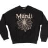 Mardi Mercredi FlowerMardi Needlework Crewneck Black Beige