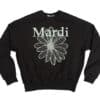 Mardi Mercredi FlowerMardi Needlework Crewneck Black Mint