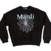 Mardi Mercredi FlowerMardi Needlework Crewneck Black Sky