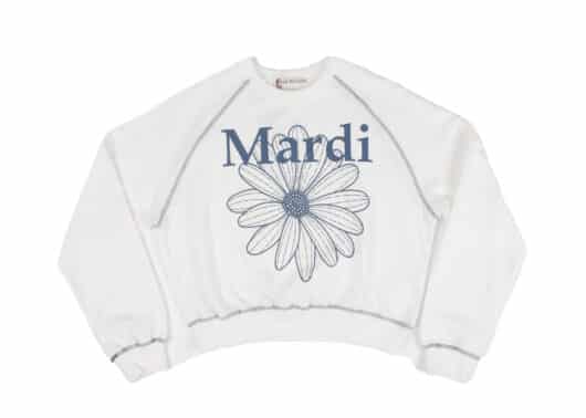 Mardi Mercredi Raglan FlowerMardi Crewneck White Navy