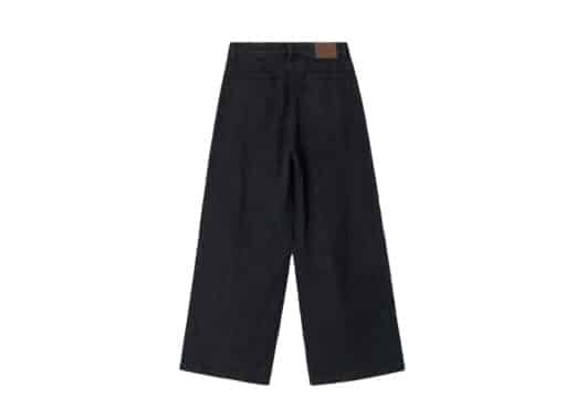 Ronron Lace Line Wide Denim Pants Medium Black - Image 2