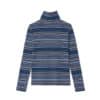 Ronron Multi Stripe Turtleneck Long Sleeve Tee Blue - Image 2