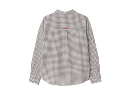 Ronron Round Collar Pocket Shirt Cream Check - Image 2