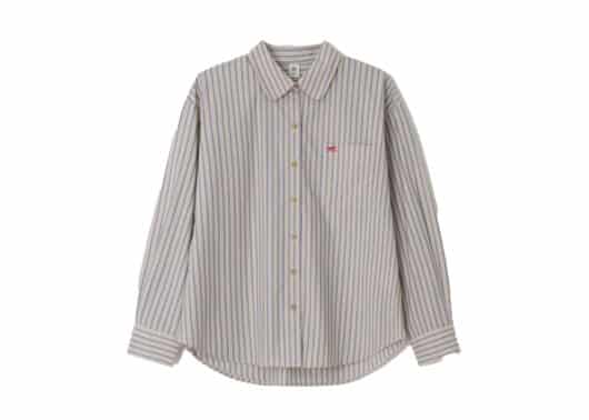 Ronron Round Collar Pocket Shirt Cream Stripe