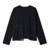Ronron Sheer Half Pleated Long Sleeve Tee Black - Image 2