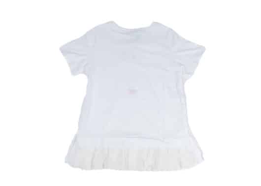 Ronron Torchon Lace Shirring Layered Long Tee White - Image 2
