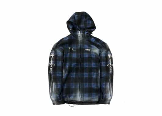 THUG CLUB Arab Sword Flannel Zip Up Blue