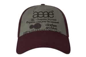 Aeae Web Logo 5 Pannel Ball Cap Burgundy Grey