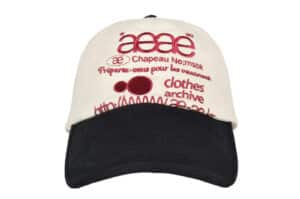 Aeae Web Logo 5 Pannel Ball Cap Ecru Black