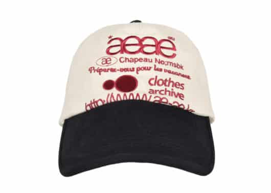 Aeae Web Logo 5 Pannel Ball Cap Ecru Black