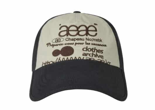 Aeae Web Logo 5 Pannel Ball Cap Navy Ivory