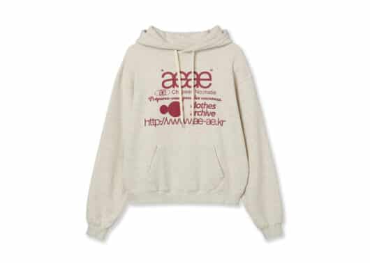Aeae Web Logo Loosed Hoodie Oatmeal