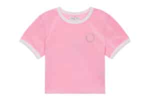 Matin Kim Circle Logo Ringer Crop Tee Pink TS016