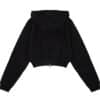 Matin Kim Cut Out Detail Crop Zip Up Hoodie Black JP060 - Image 2