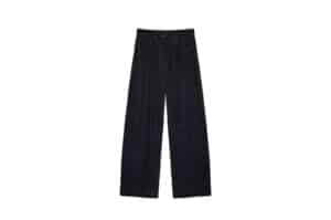 Matin Kim Denim Like Stripe Wide Pants Navy PT061