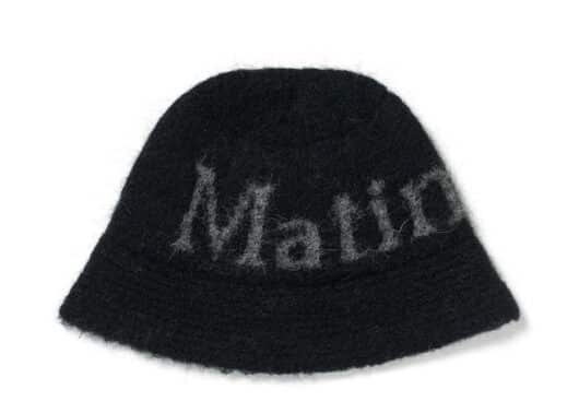 Matin Kim Logo Jacquard Heavy Knit Bucket Hat Black HT033