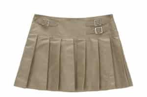 Matin Kim Lowrise Pleats Mini Skirt Beige SK003