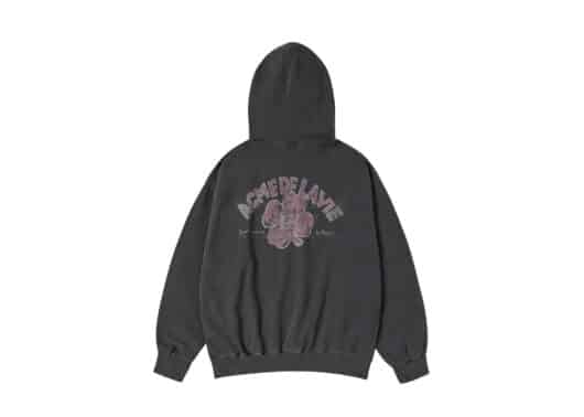 ADLV Clover Belly Pigment Zip Up Hoodie Charcoal