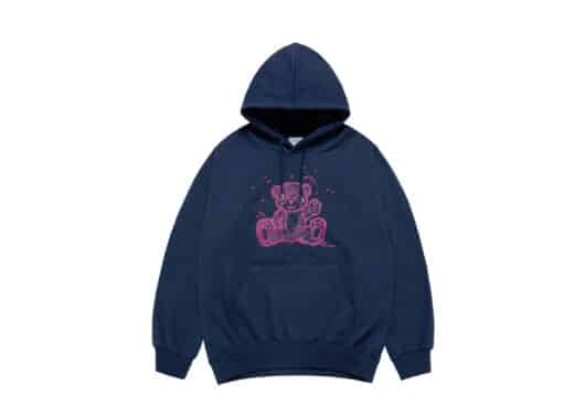 ADLV Hand Sketch Bear Hoodie Navy