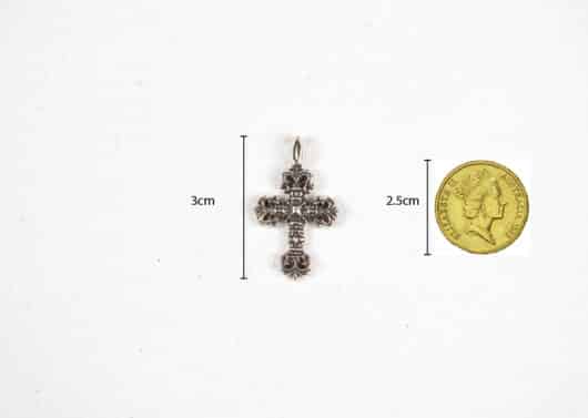 Chrome Hearts Mini Flame Cross Pendant Silver - Image 3