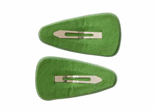 Emis Glitter Velvet Wide Hairpin Green Back View