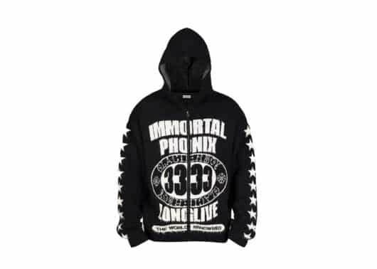 Glacierboy Rap Star Series 33 Fur Zip Hoodie Black Front View