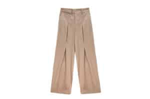 Matin Kim Belted Tuck Point Trouser Beige TS057 Front View