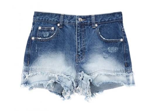 Matin Kim Double Cutted Denim Shorts Blue DN014