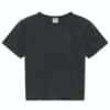 Matin Kim Glitter Print Lettering Top Tee Charcoal TS073 Front View