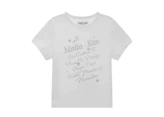 Matin Kim Glow Printing Crop Tee White TS080