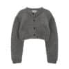 Matin Kim Handmade Button Crop Cardigan Grey CD040